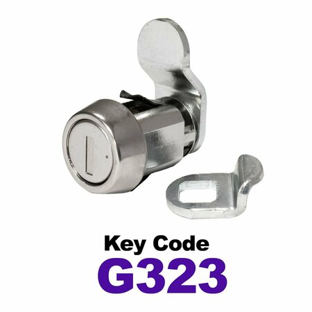 GLOBAL RV SS Compartment Lock, Cam/Blade Style, 7/8in Press in, Offset Blade, fit 5/8in Use, Keyed, G323 CLB-323-78SI-SS